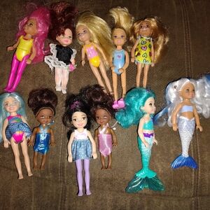 Barbies Little Sister Chelsea, Kelly Dolls